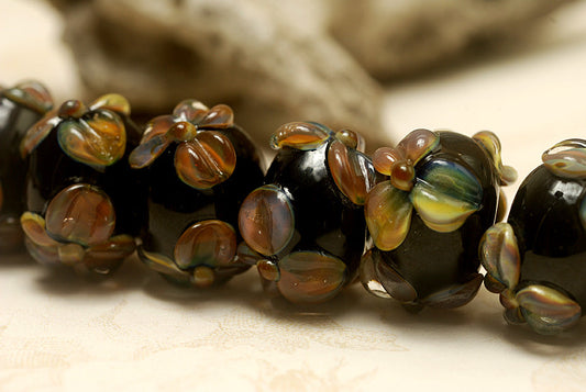 10204301 - Seven Floral Whisper Rondelle Beads