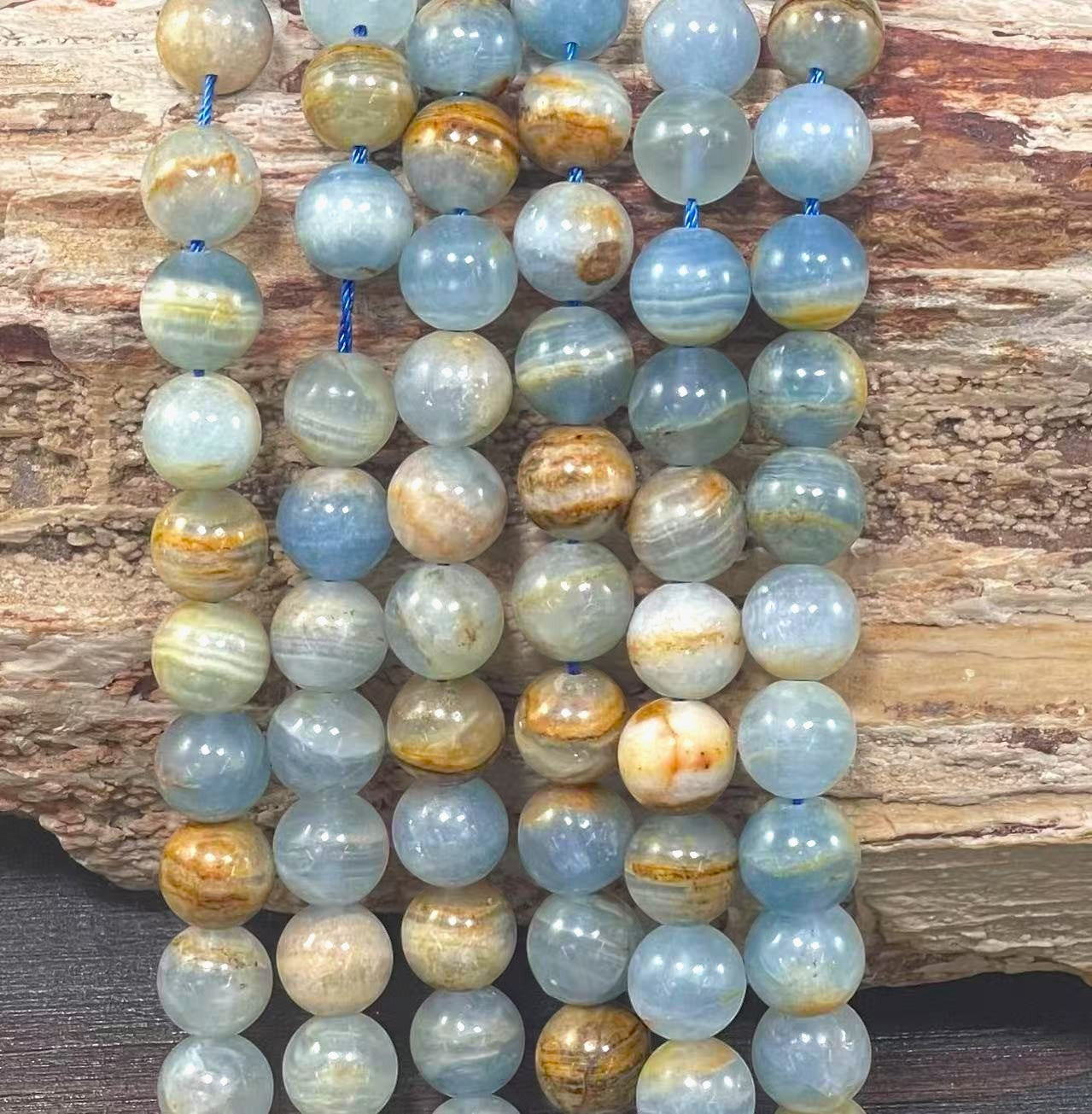 Aquatine Blue Calcite aka Lemurian Aquatine, Round