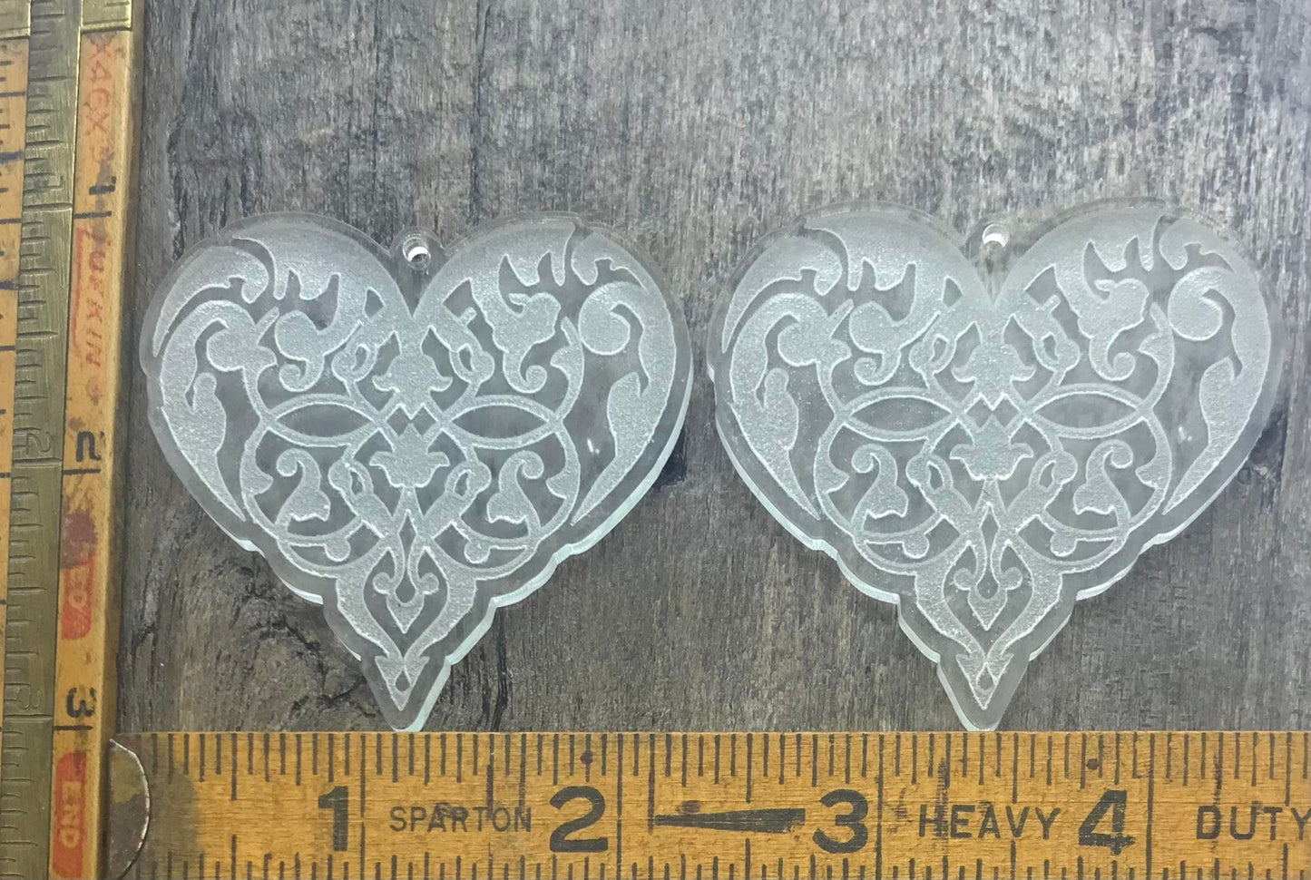 Engraved Heart Acrylic Earring Pair - Components - Jewelry Making - CB&CO