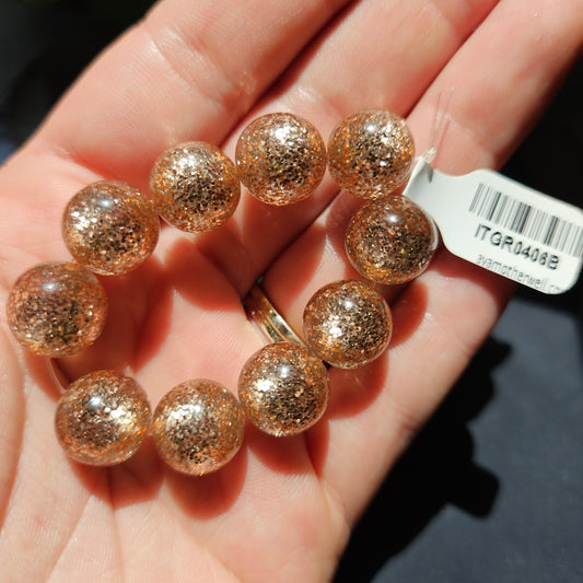 Glitter Round 12mm Peach