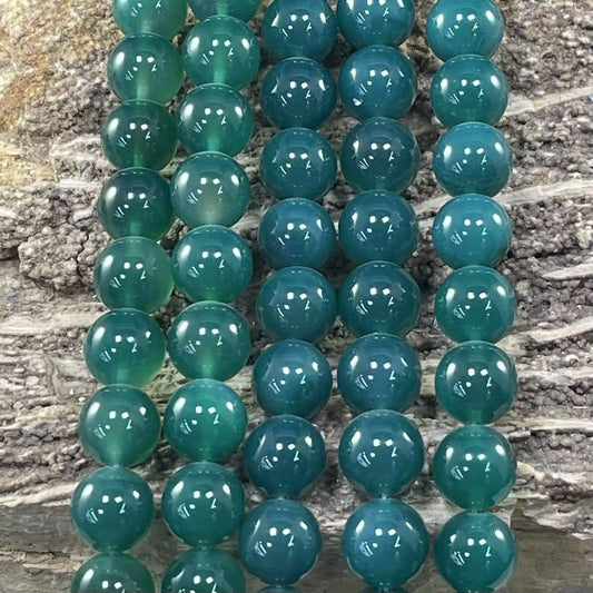 Dyed Dark Green Agate Round 12mm