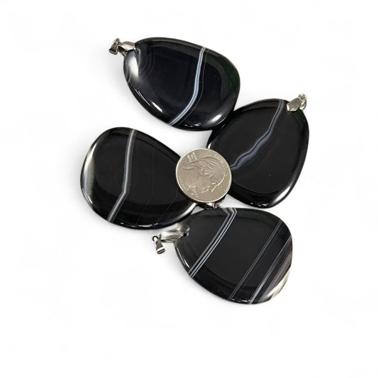 Sardonyx aka Banded Agate Freeform Pendant