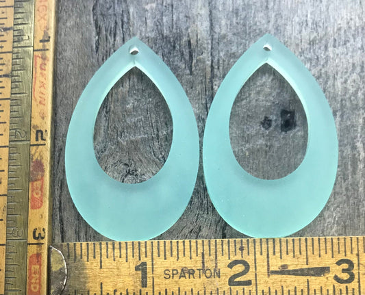 Frosted Amazonite Green Acrylic Hoop Pair - Blanks - CB&CO