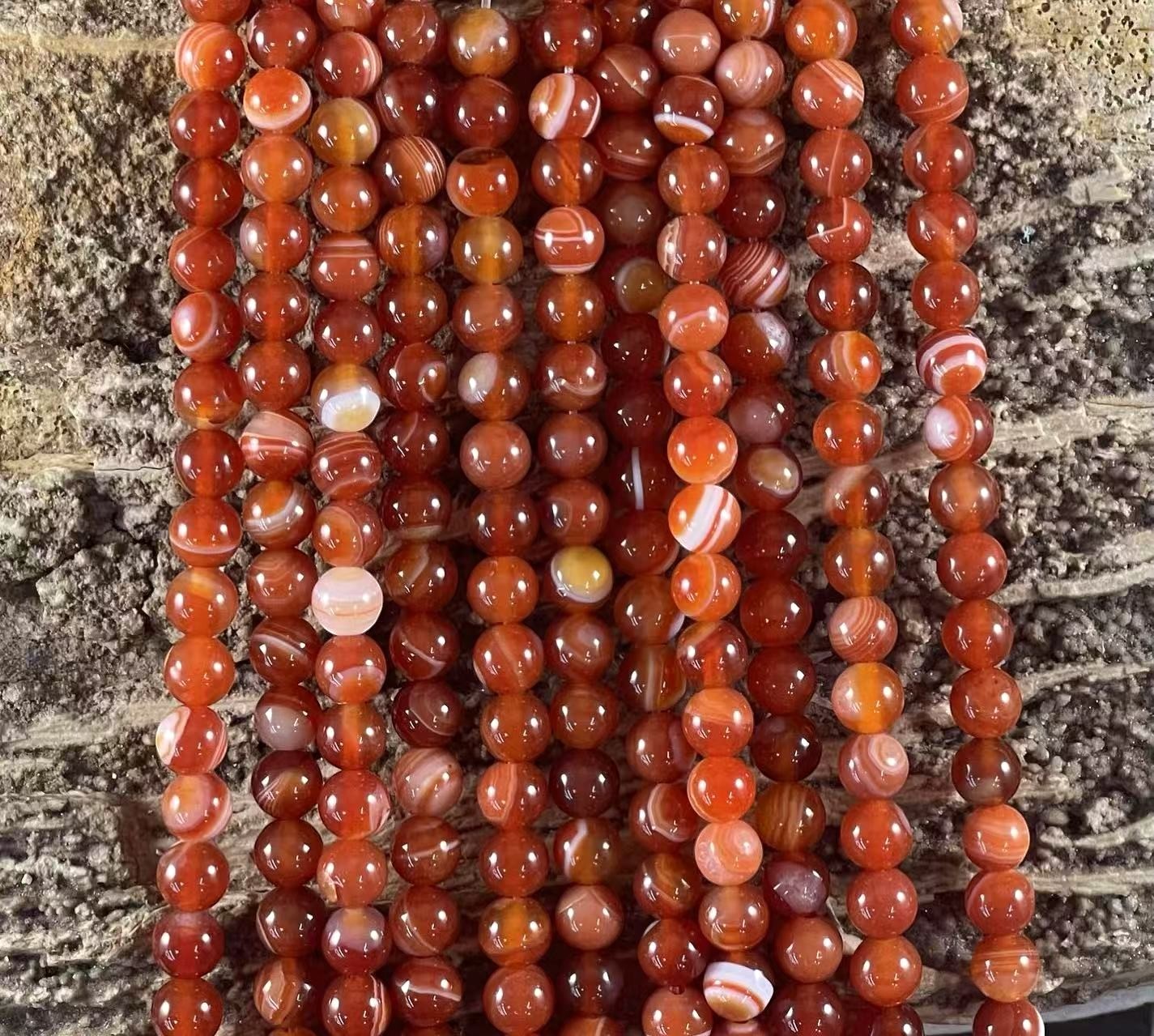 Red Sardonyx aka Banded Agate (Heated) Round