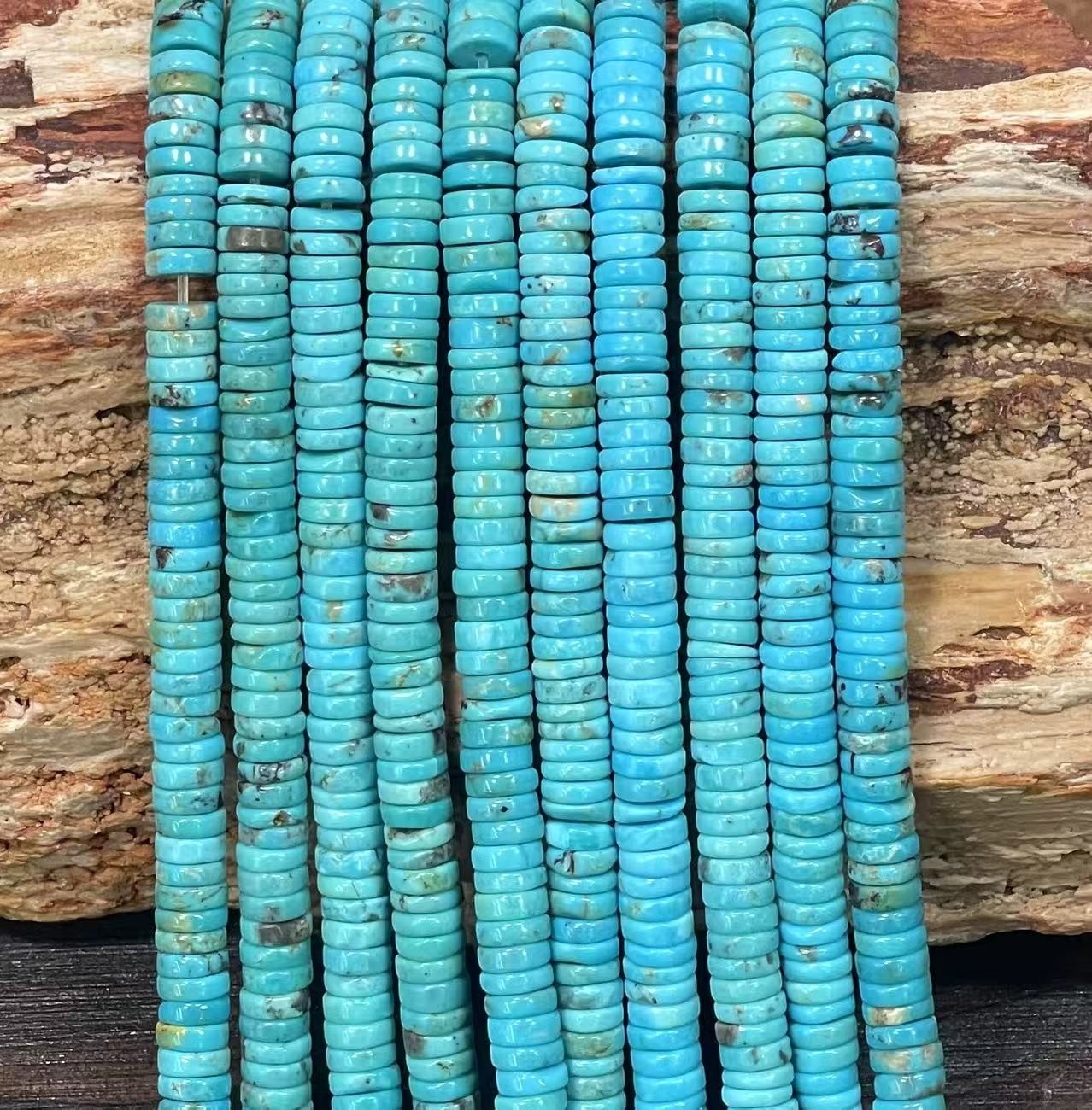 Natural Turquoise, Heishi Disk 6mm