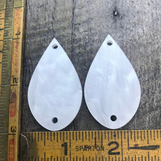 White Pearl Acrylic Earring Pair - Jewelry Making Components and Supplies - CB&CO