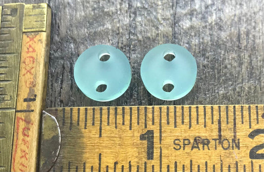 Small Frosted Sea Acrylic Earring Pair or Button Pair - Jewelry Components - Earring Blanks