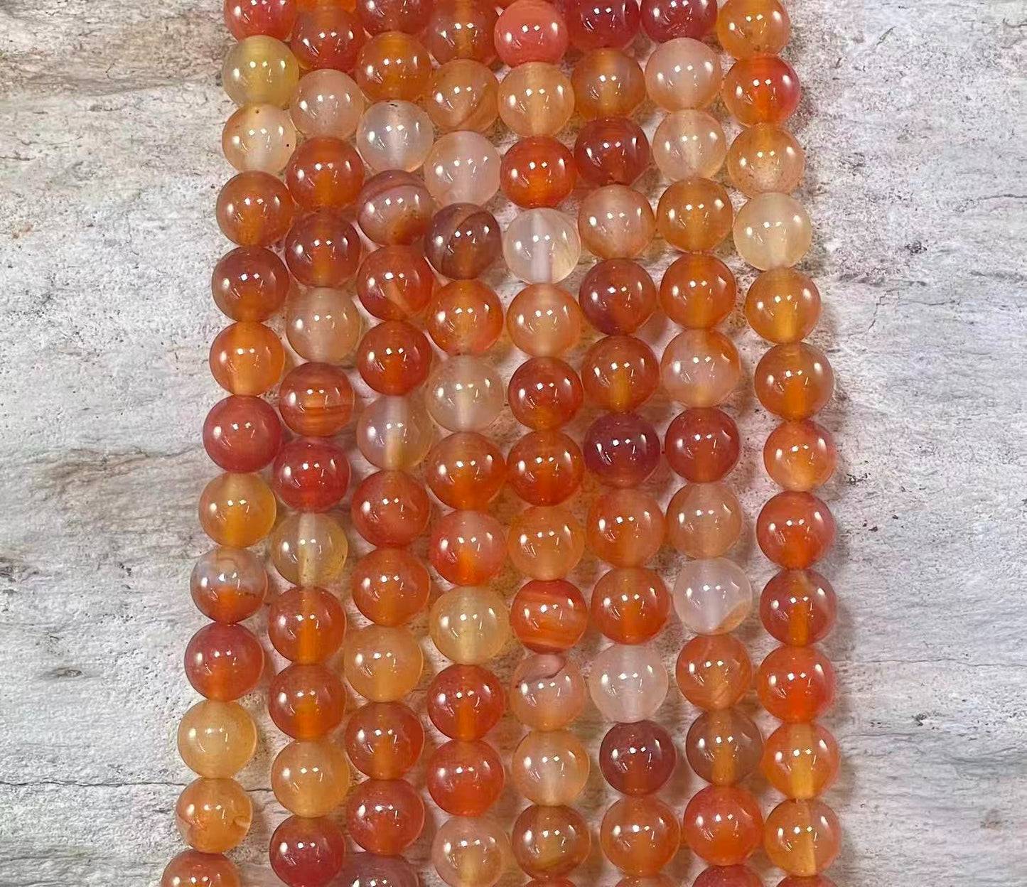 Carnelian aka Red Agate, Round 6mm 8mm