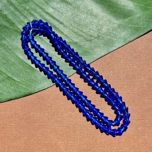 Blue Small Flower Cap Beads - 100 Pieces