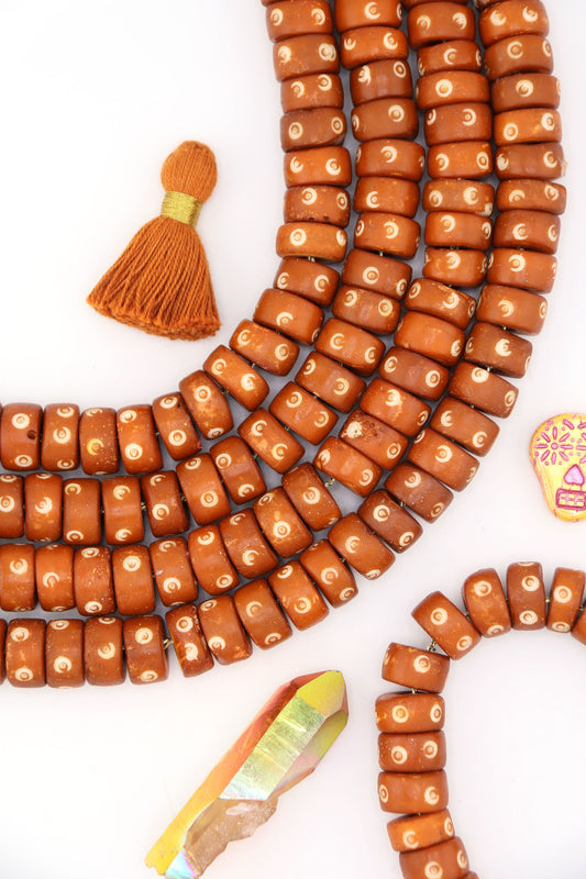 Butterscotch 12x6mm Handmade Rondelle Bone Beads