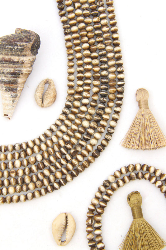 Cappuccino Spacers Handmade 5mm Rondelle Bone Beads