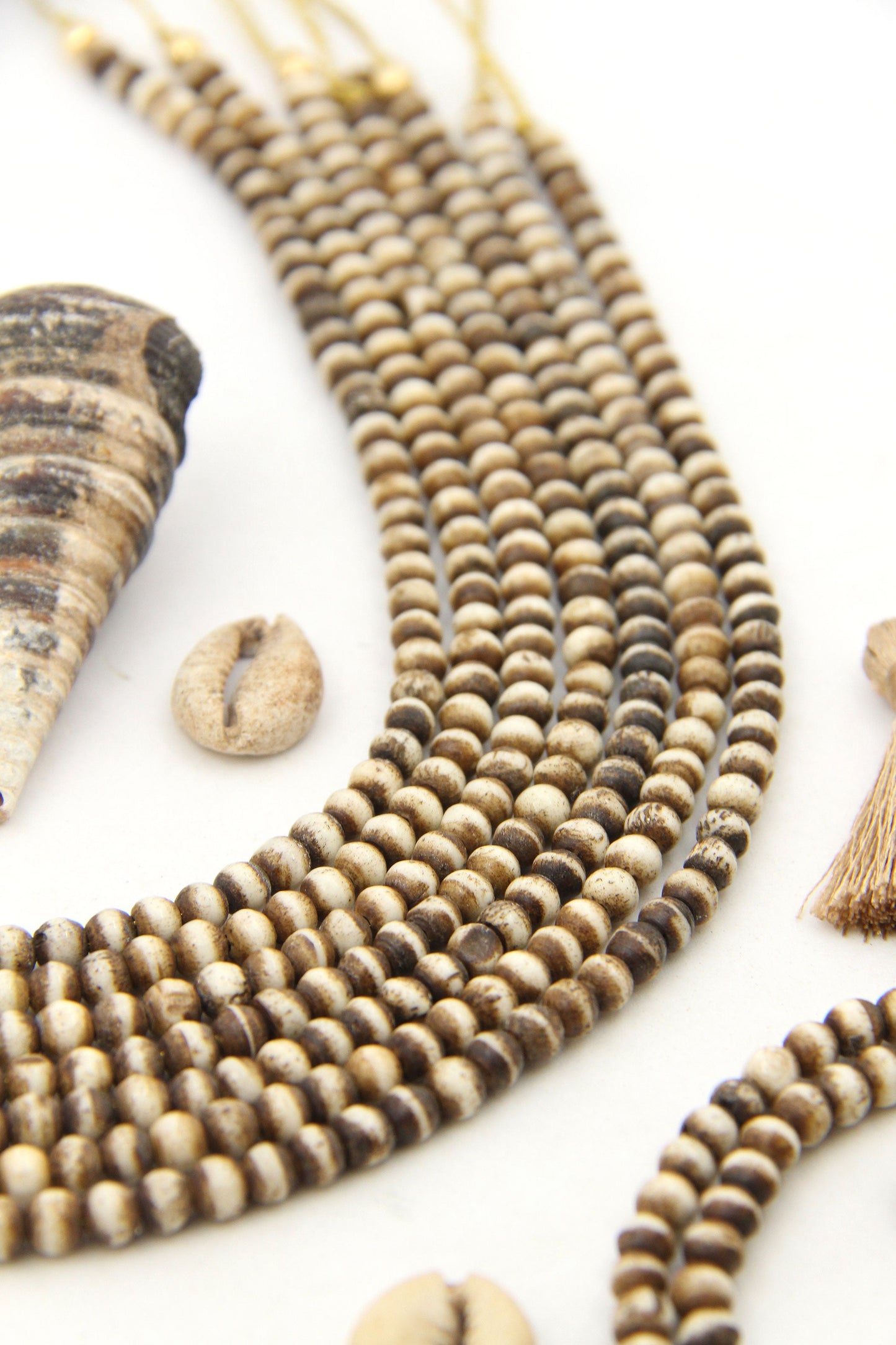Cappuccino Spacers Handmade 5mm Rondelle Bone Beads