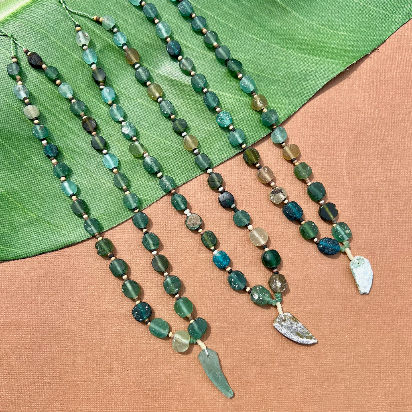 Roman Glass Small 6 to 12mm Coin Bead Strands