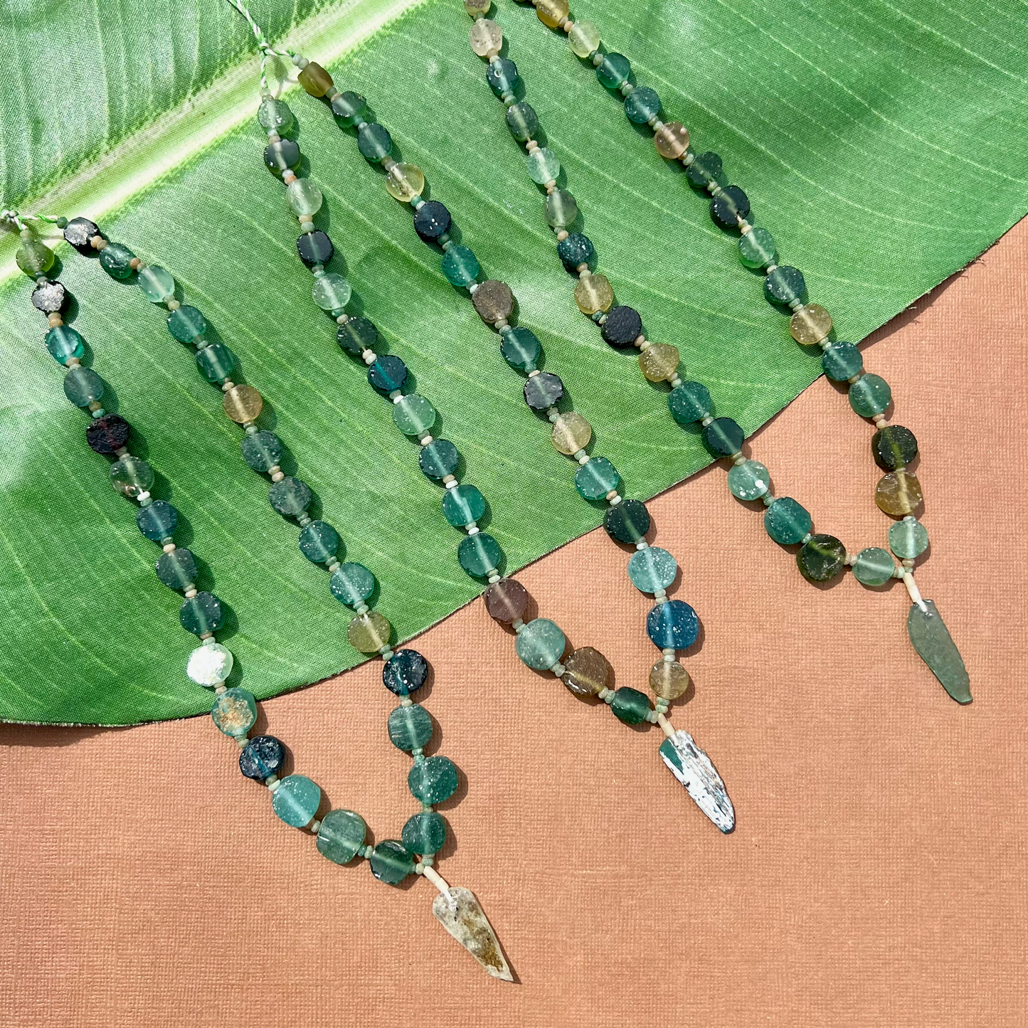 Roman Glass Small 6 to 12mm Coin Bead Strands
