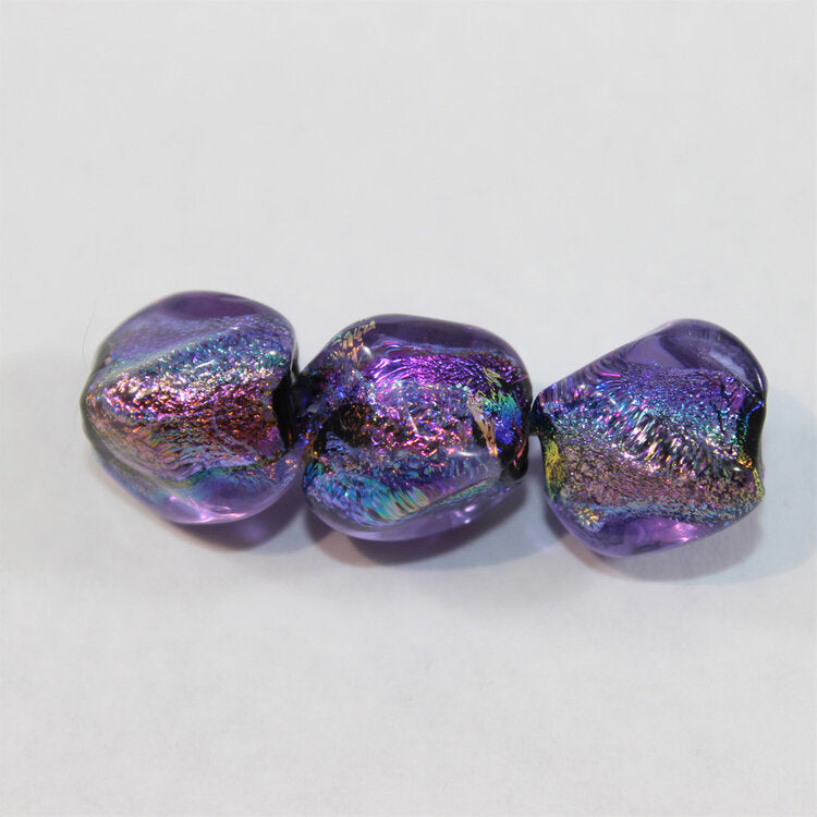 Lavender Rainbow Rhomboid Dichroic Glass Bead