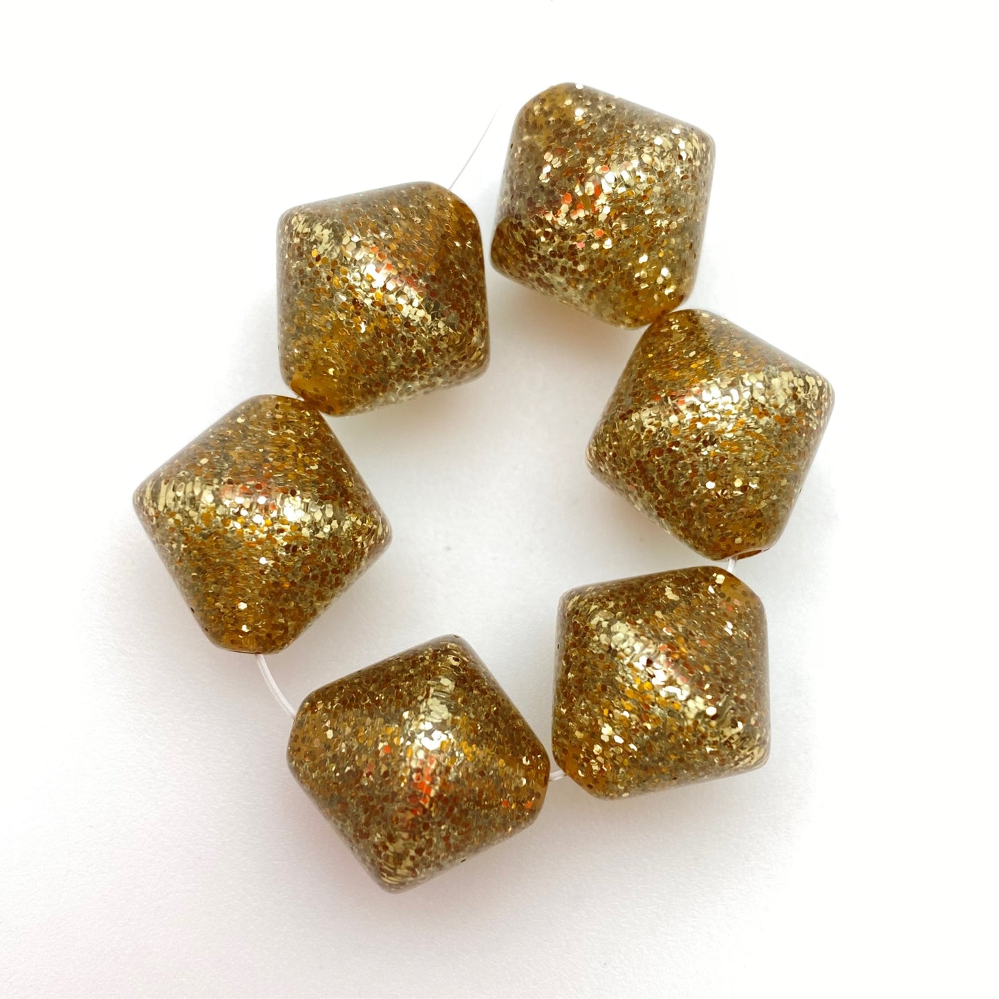 Glitter Bicone 16mm Bronze