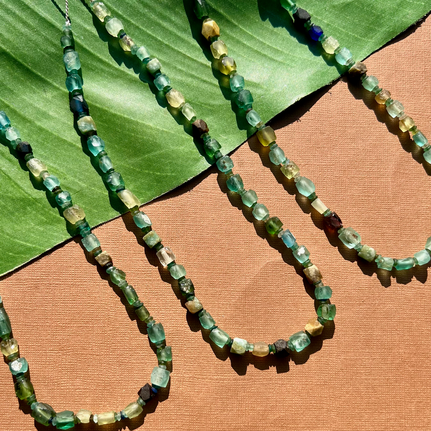 Roman Glass Small Faceted Bead Strands