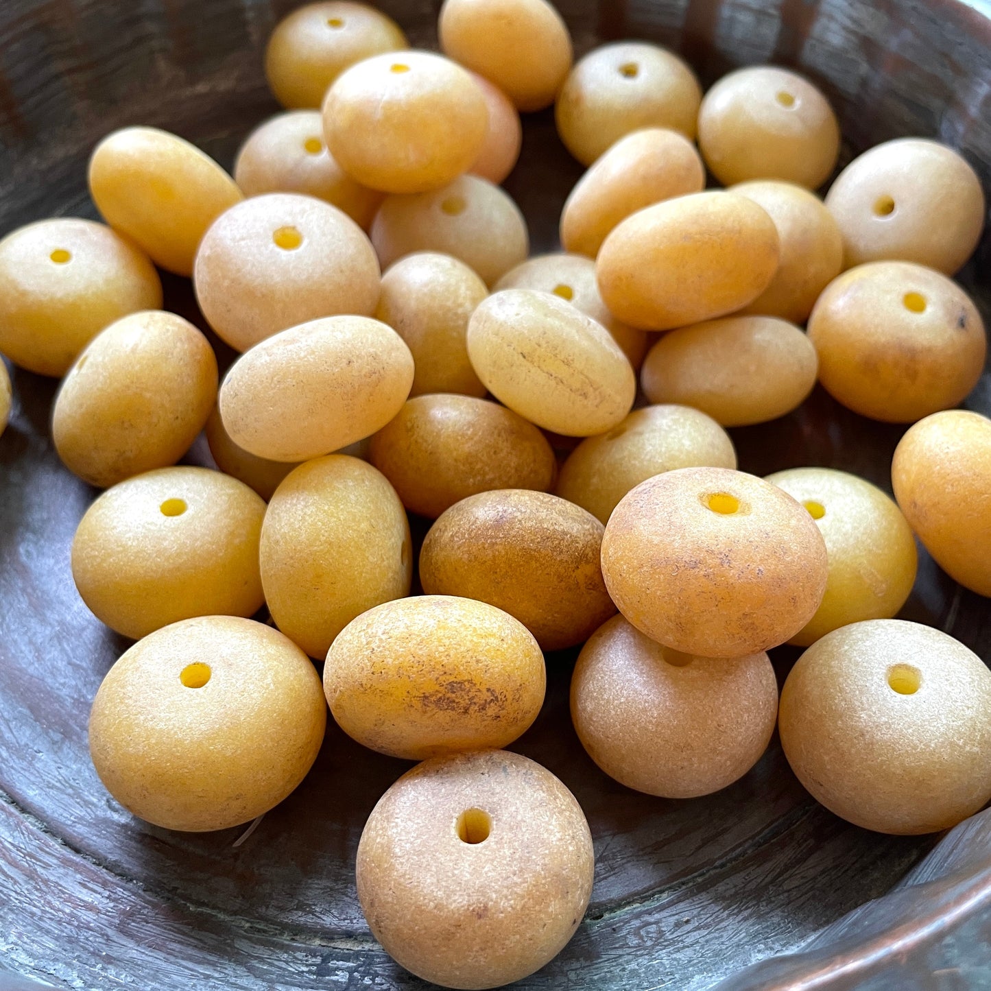 Pale Yellow Faux Amber Beads, Sold Individually - Rita Okrent Collection (AT0476)