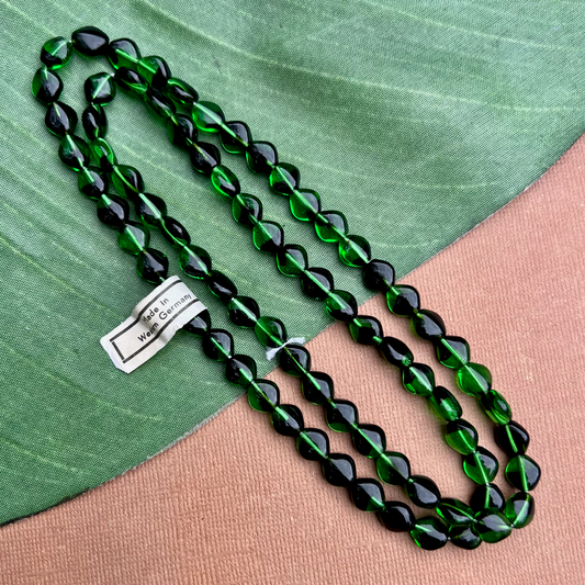 Green & Black Soft Diamond Beads - 75 Pieces