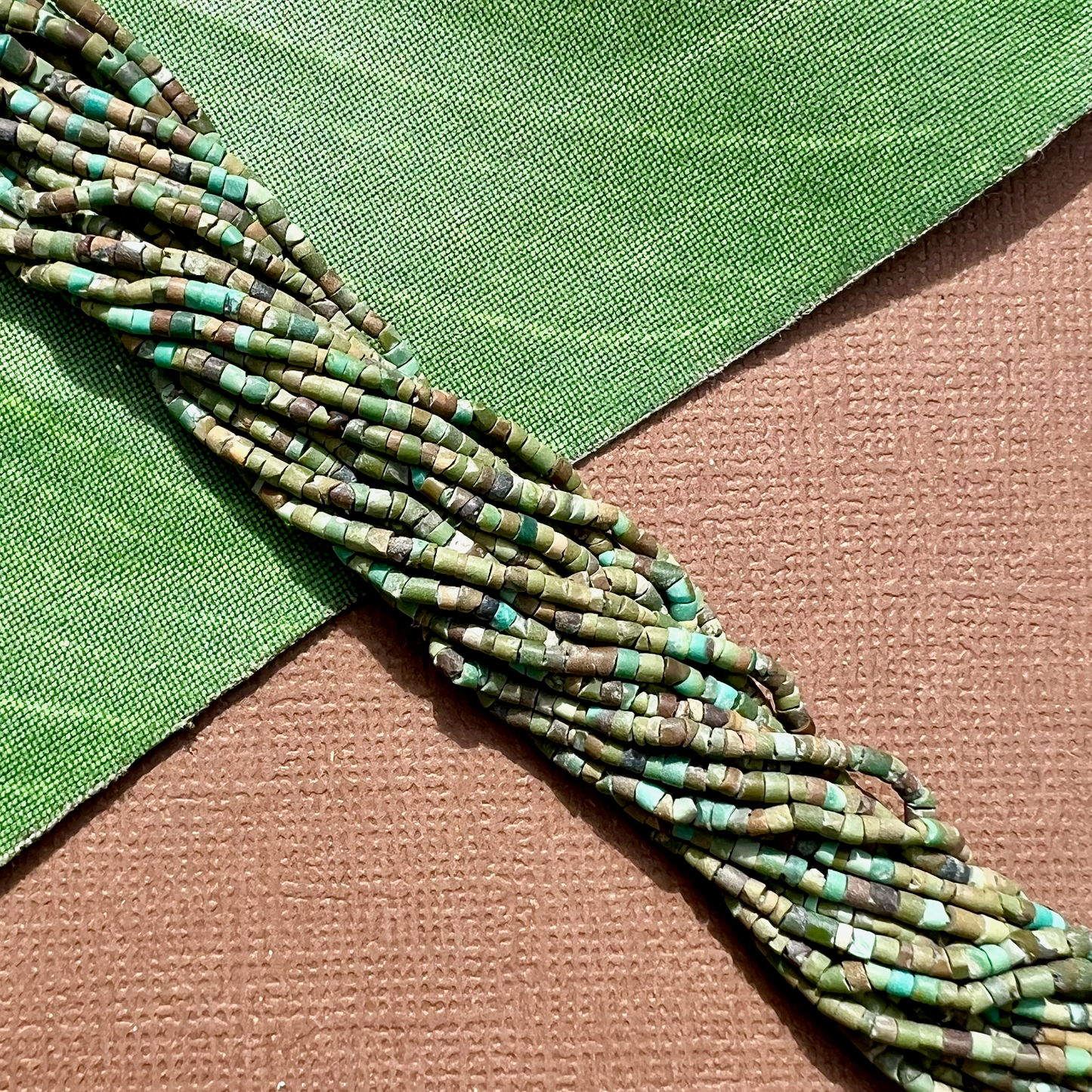 Green Turquoise Heishi Beads - 1 Strand