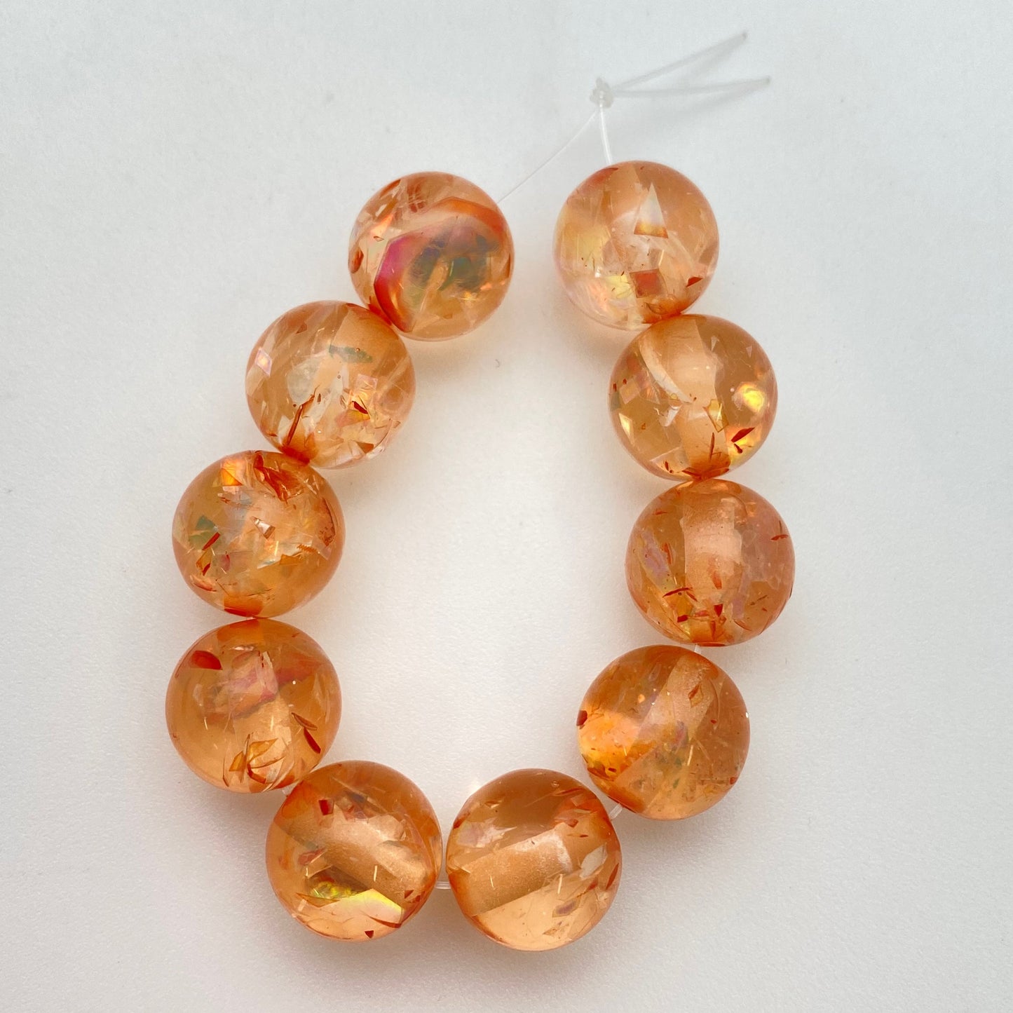 Glitter Round 12mm Peach Confetti