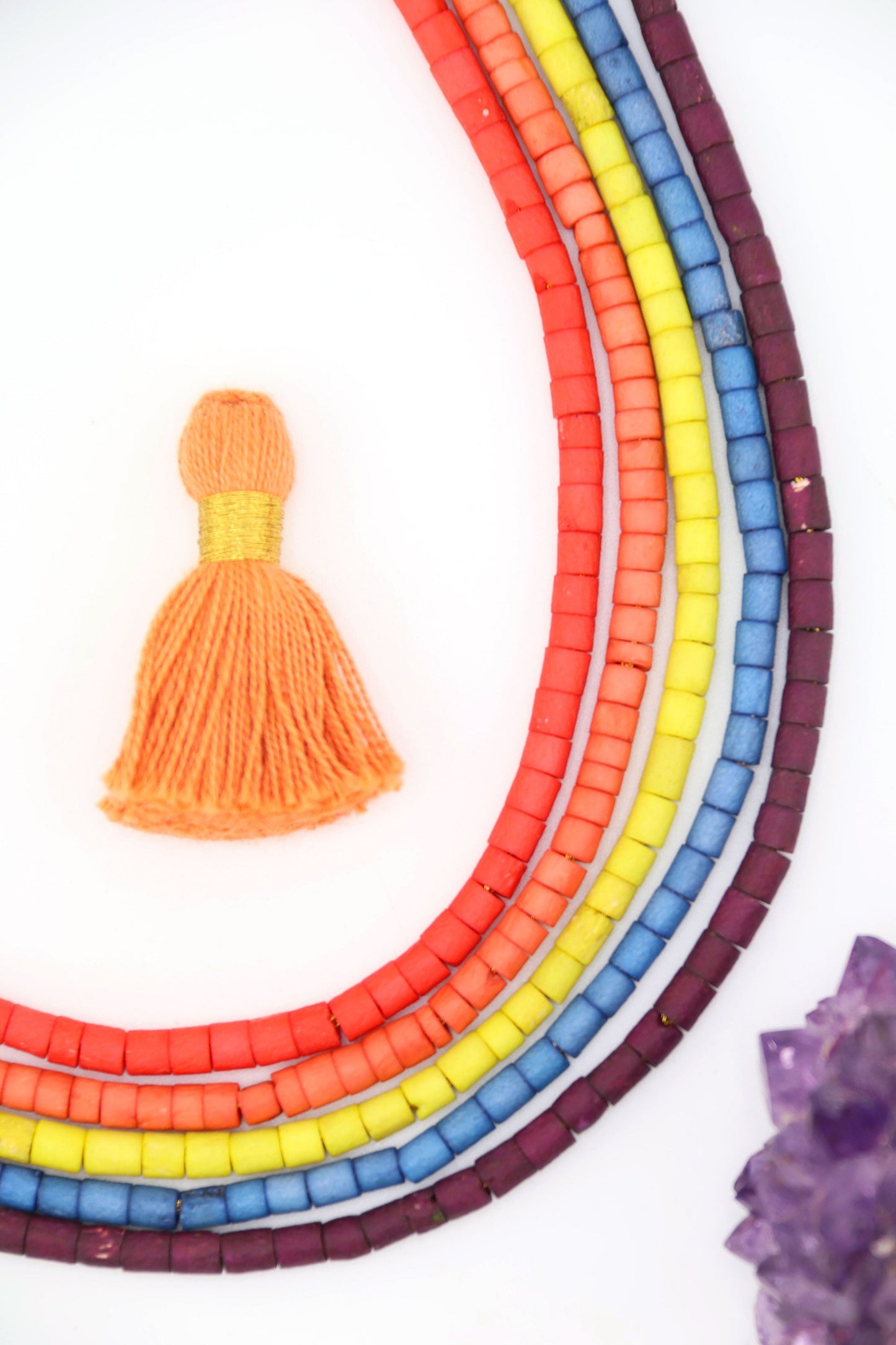 Bead Bundle: Harvest Moon Inspired Handmade Heishi Bone Beads, 4x3mm, 5 Strands & Colors, 400+ Beads