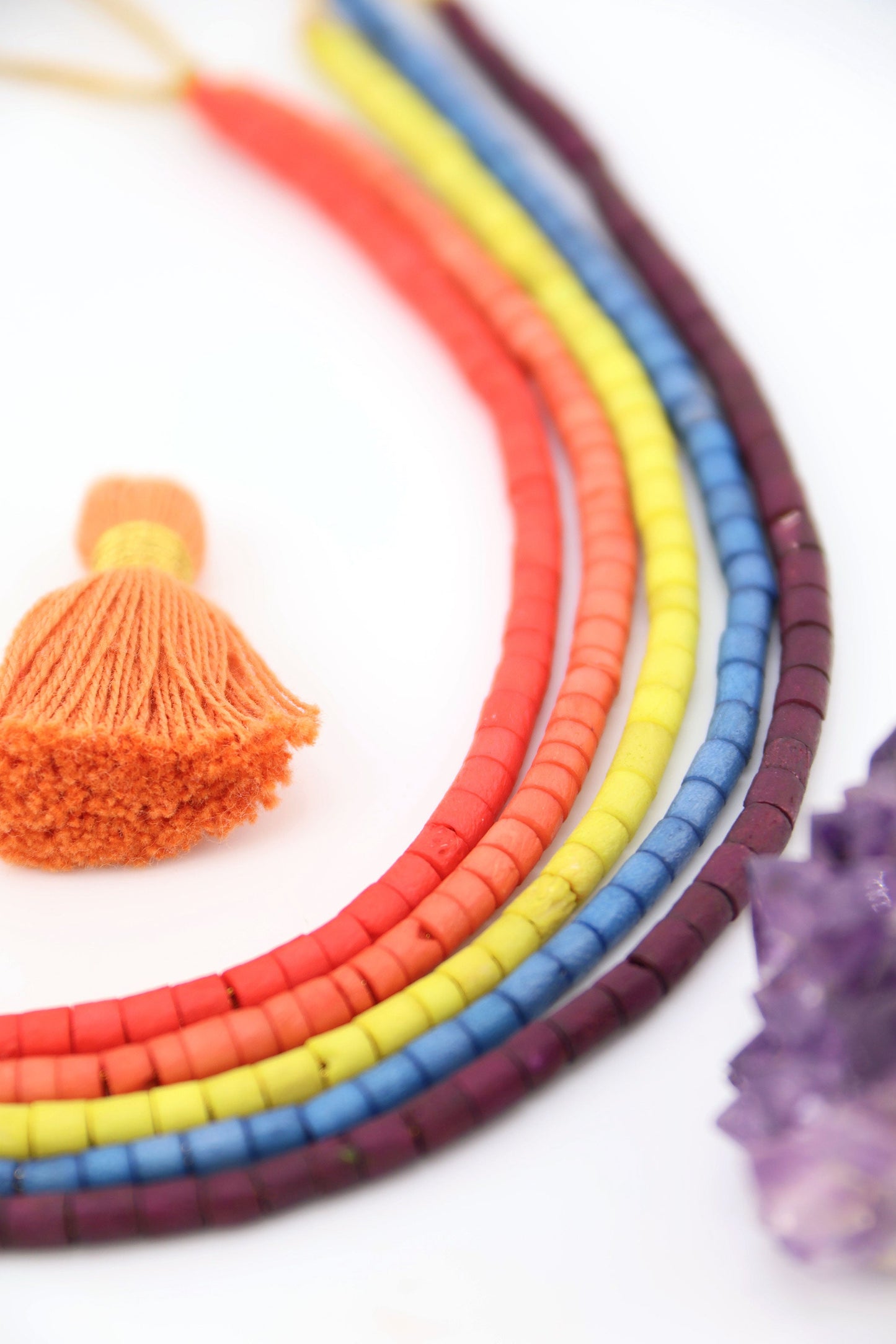 Bead Bundle: Harvest Moon Inspired Handmade Heishi Bone Beads, 4x3mm, 5 Strands & Colors, 400+ Beads