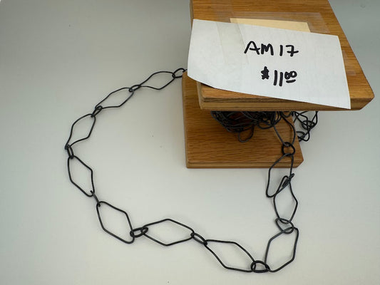 Oxidized Silver Rhombus Link Chain 18mm