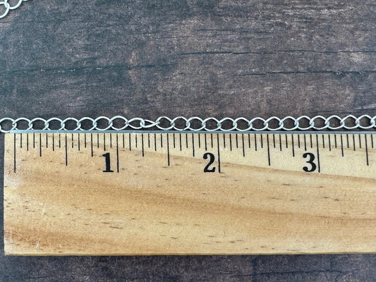 4mm Matte Silver Curb Chain