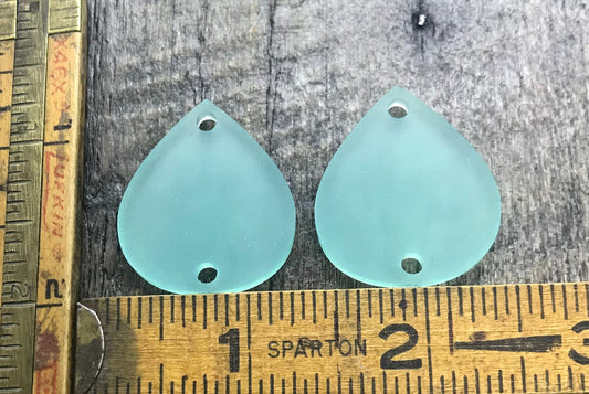 Large Frosted Sea Acrylic Earring Components - Jewelry Making Blanks - CB&CO