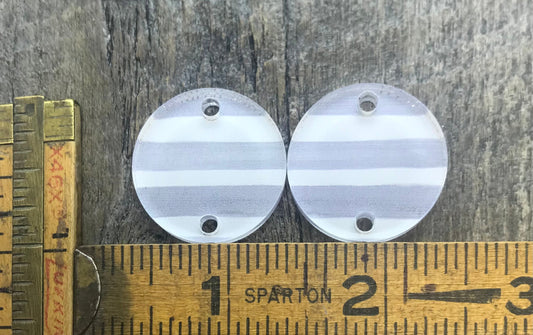 Gray & White Wavy Beach Stripe Earring Component Pair - CB&CO