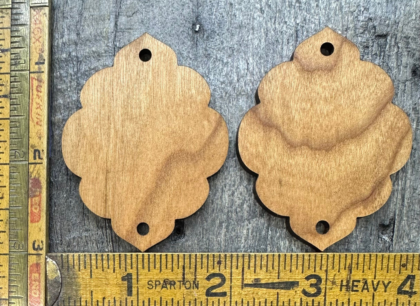 Cherry Hardwood Earring or Necklace Pendant Component - Stamp with Permanent Ink - CB&CO