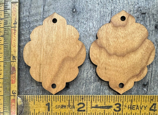 Cherry Hardwood Earring or Necklace Pendant Component - Stamp with Permanent Ink - CB&CO