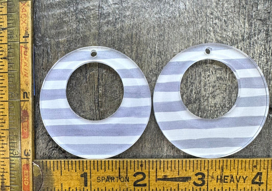 Large Wavy Beach Stripe Acrylic Earring or Pendant Components (2 Pieces) - CB&CO