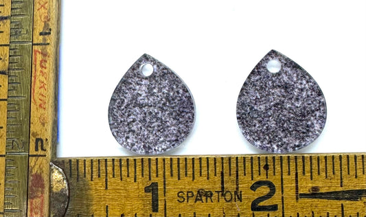 Small Grey Acrylic Earring Component Pair - Concrete Pattern - CB&CO