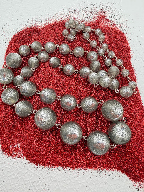 Glitter Round 16mm Silver