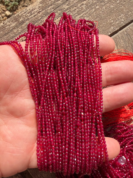 Ruby Jade Faceted 2mm