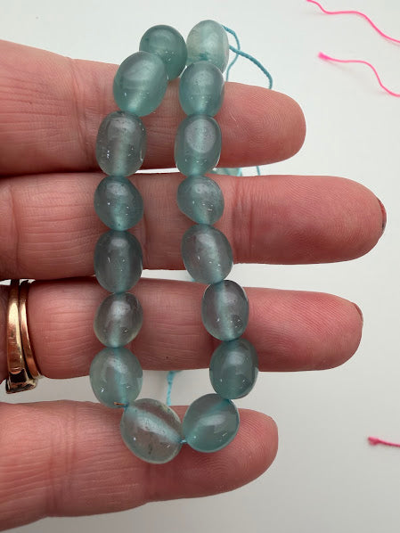 Aquamarine Jade 11x8mm Bead