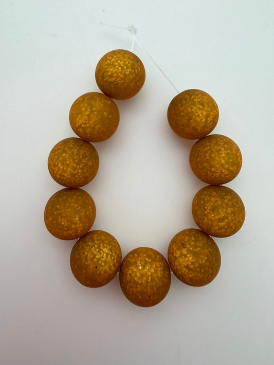 Round 12mm Matte Glitter Honey