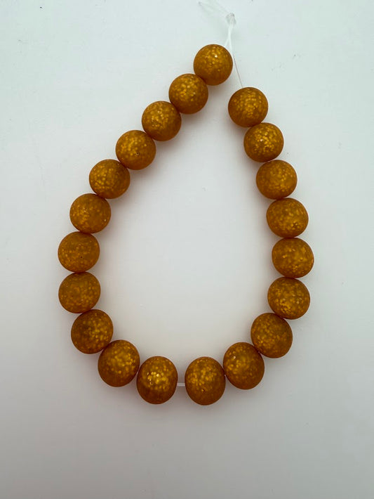 Round 8mm Matte Glitter Honey