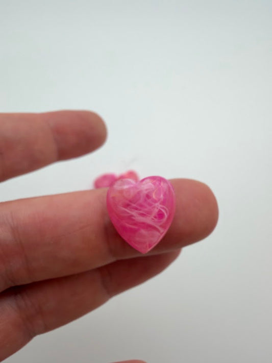 Faceted Heart Bead 15mm Golden Fuchsia