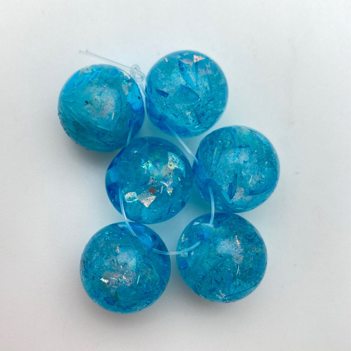 Glitter Bauble 16mm Capri Confetti