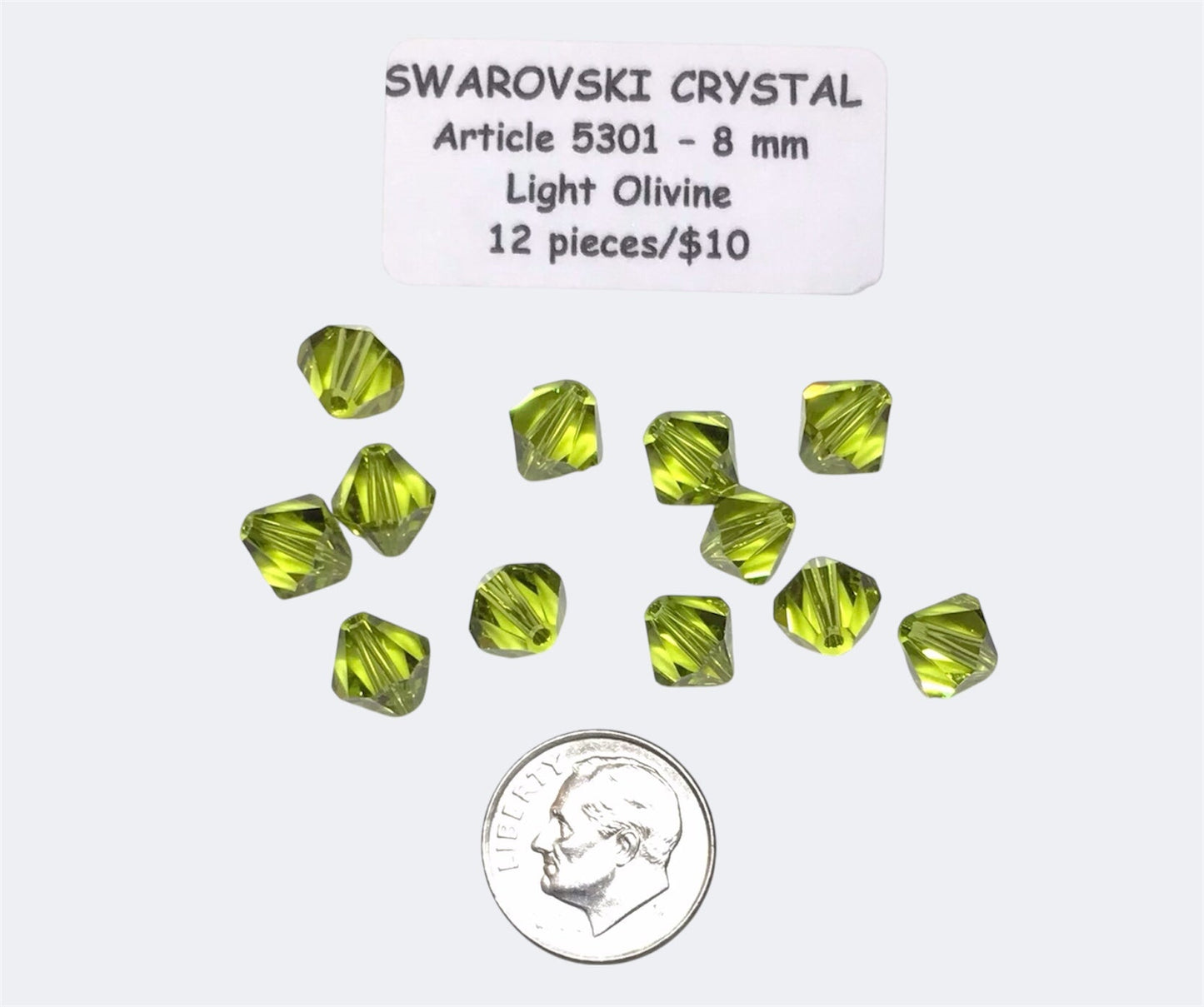Swarovski Crystal Beads - Article 5301 - 8mm - Light Olivine