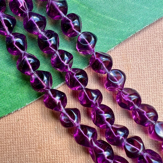 Purple Diamond Cube Beads - 50 Pieces