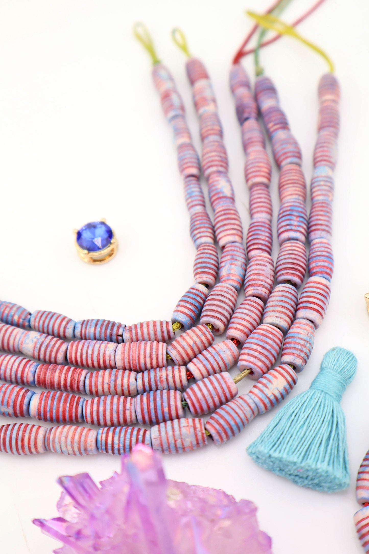Bone Beads: Purple Aurora Barrel Carved Tube Beads, 8x12mm