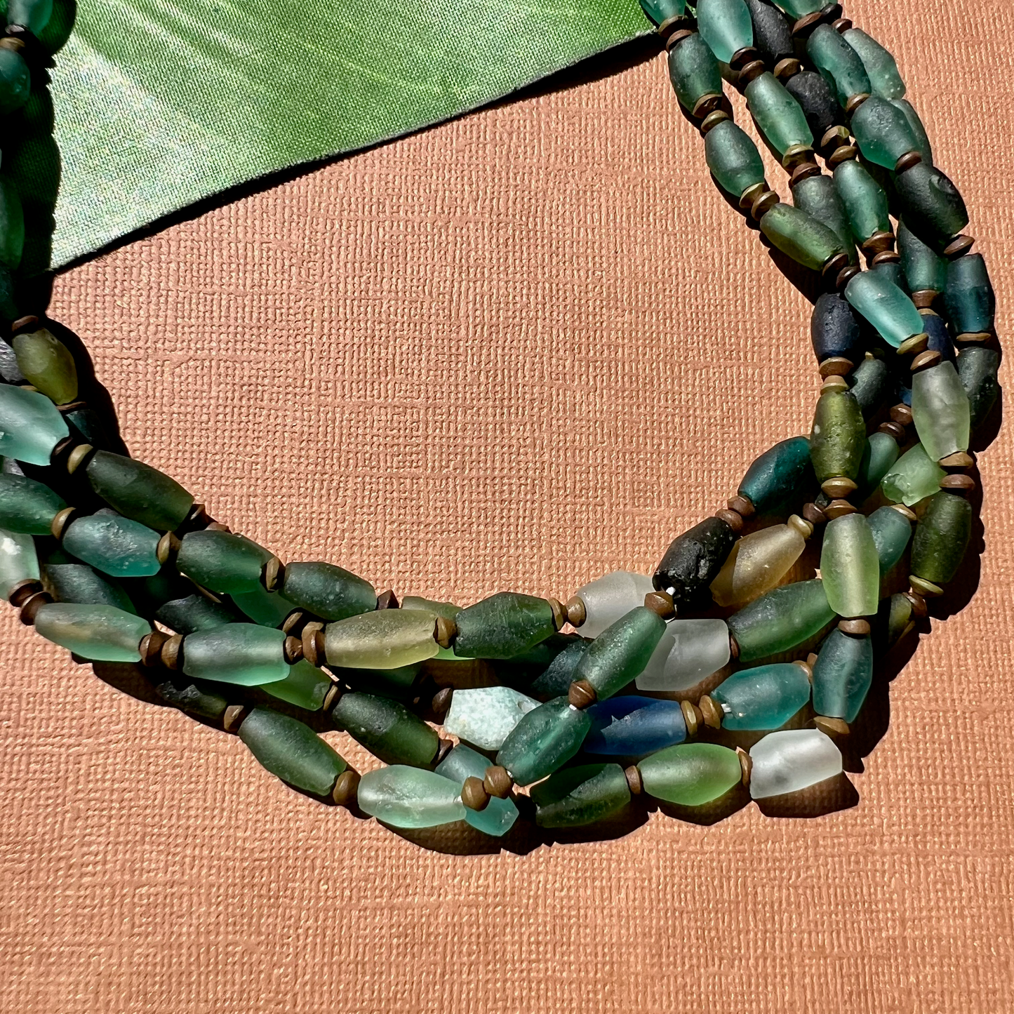 Roman Glass Rice Bead Strands