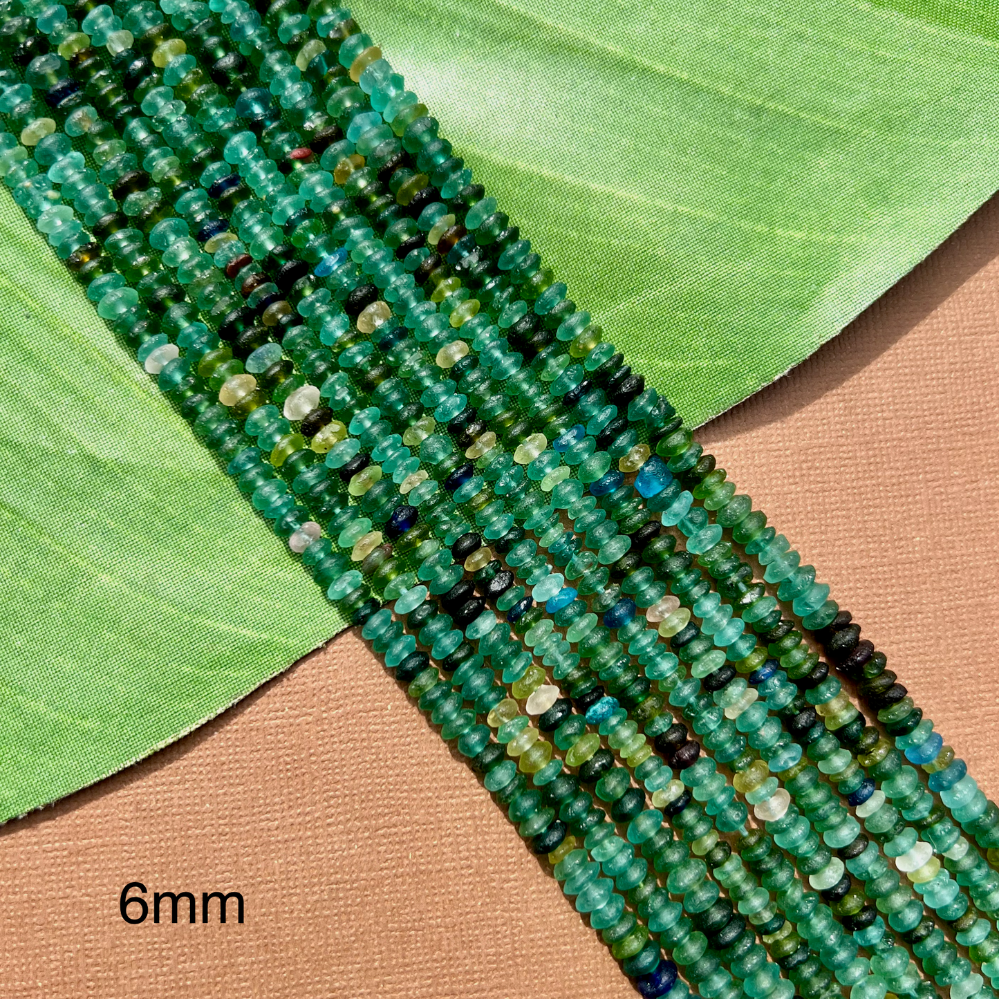 Roman Glass Small Saucer 4mm & 6mm Bead Strands