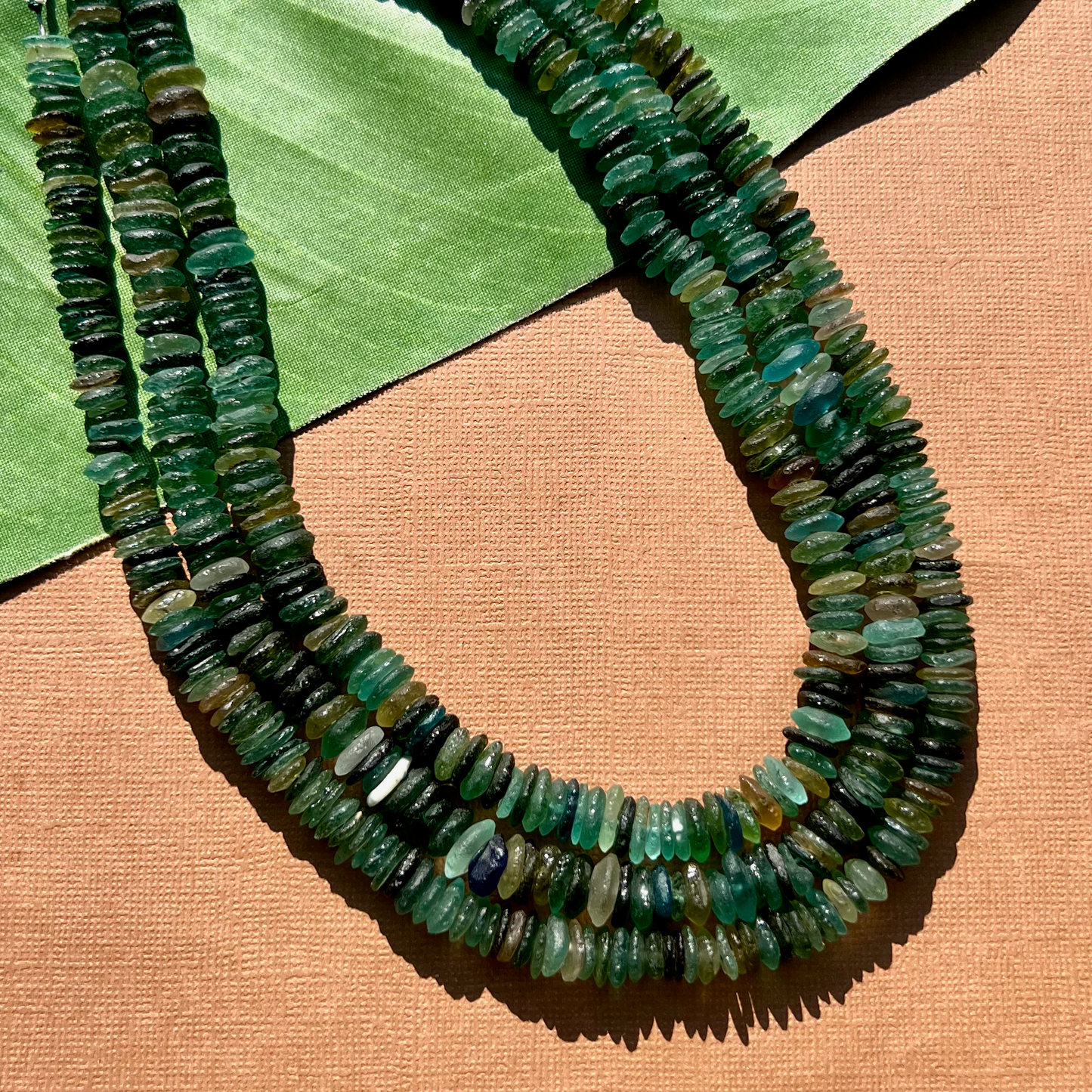 Roman Glass 8mm Saucer Bead Strands