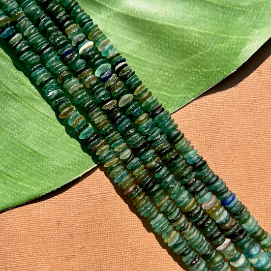 Roman Glass 8mm Saucer Bead Strands