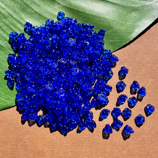 Blue Flower Shank Buttons - 50 Pieces
